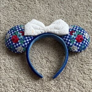 Disney Parks Gingham Floral Lace Ears